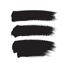 Silhouette Set of Brush Strokes vector