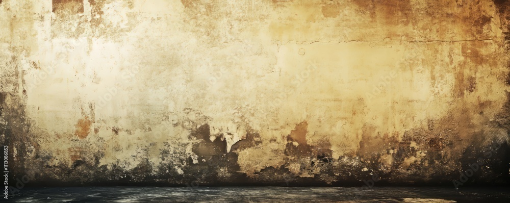 Poster grungy old wall background with dark vignette border