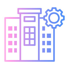 hotel Line Gradient Icon