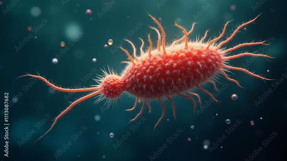 Poster the image is a close-up of a red sea slug, which appears to be a type of sea slug. the sea slug has 