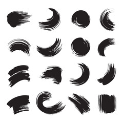 Silhouette Set of Brush Strokes vector