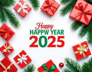 Festive background with the inscription "Happy New Year!"