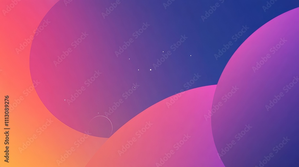 Poster vibrant abstract background with gradients and starry elements