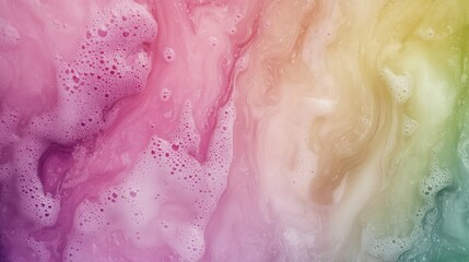 Obraz premium Colorful Abstract Foam Texture with Pink, Yellow, and Green Hues