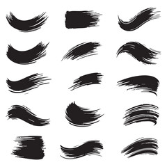 Obraz premium Silhouette Set of Brush Strokes vector