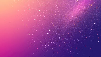 Obraz premium Sparkling Hearts and Starry Background in Gradient Colors