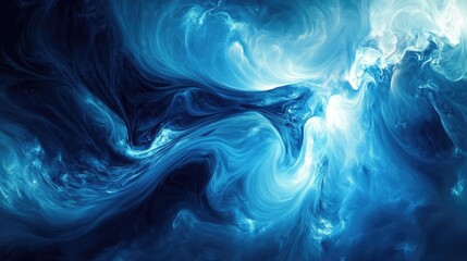 Obraz premium Abstract Blue Swirl Pattern in Atmospheric Digital Art