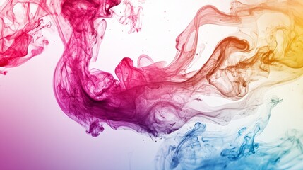 Fototapeta premium Abstract colorful ink swirling on a white background