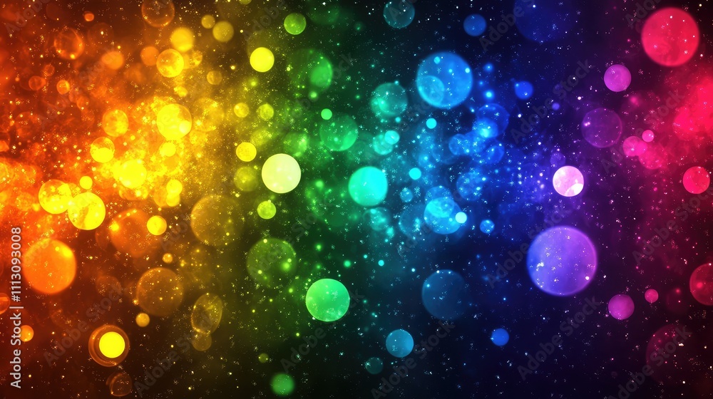 Poster colorful abstract background with bokeh effect and light circles