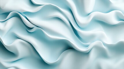 Obraz premium Soft Light Blue Silk Fabric with Elegant Wavy Textures and Patterns