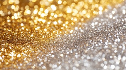 Shimmering Gold and Silver Glitter Background for Celebrations