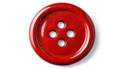 Vibrant Red FourHole Button for crafts and sewing projects, enhancing your creative ideas