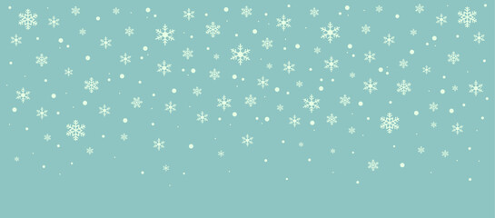Falling winter snowflakes. Various sizes and types. Snowfall sky background. Vector illustration.