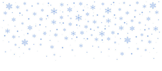 Snowflakes on transparent background. Falling snow, isolated vector illustration. Snowfall. 