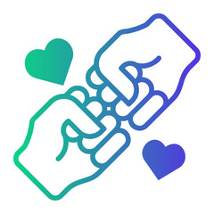 fist Line Gradient Icon