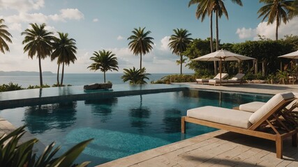 Fototapeta premium Luxury summer vibes in tropical mockup design