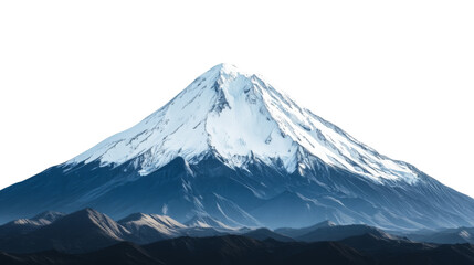 Snow-covered mountain peak transparent background