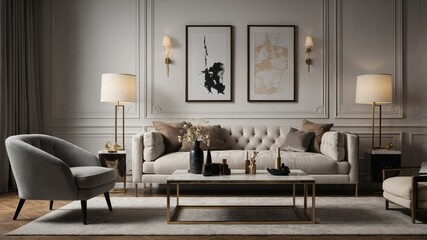 Stylish living room with modern decor elements