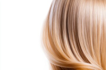 Silky blonde hair close-up with smooth texture and shine