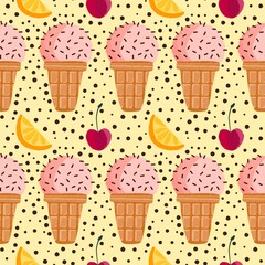 Christmas ice candy seamless ice cream pattern for wrapping paper and fabrics