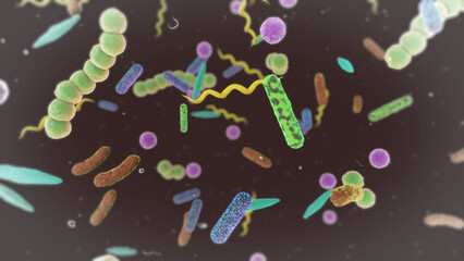 Bacteria Floating Animation