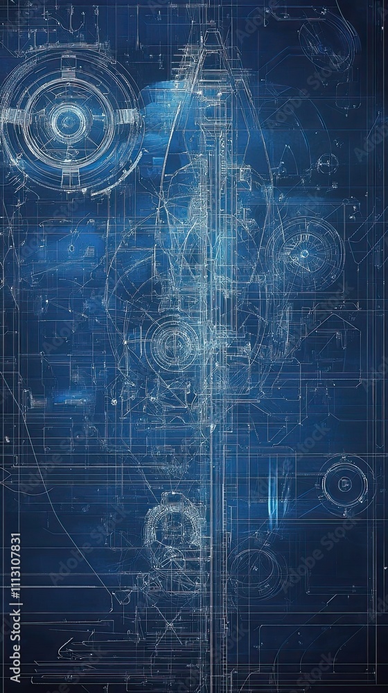 Poster Abstract Technological Blueprint Design Showing Complex Systems