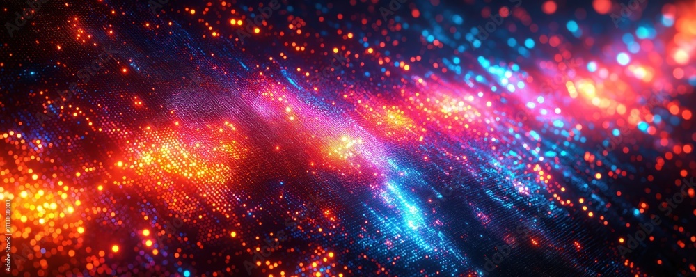 Poster abstract tech background. colorful digital network pattern. dynamic glowing particles. futuristic te