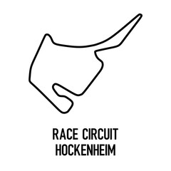 Fototapeta premium HockenheimInternational Circuit Vector. Circuit Race Track Illustration with Editable Stroke. Stock Vector.