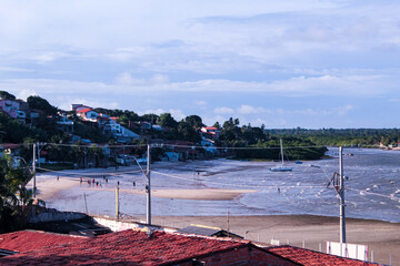 View of São José de Ribamar beach, in the city of São José de Ribamar, state of Marnhão,...