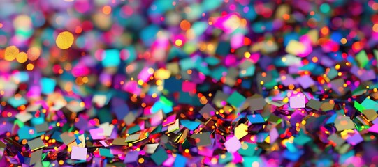 colorful party confetti ribbon frame background, celebration 137