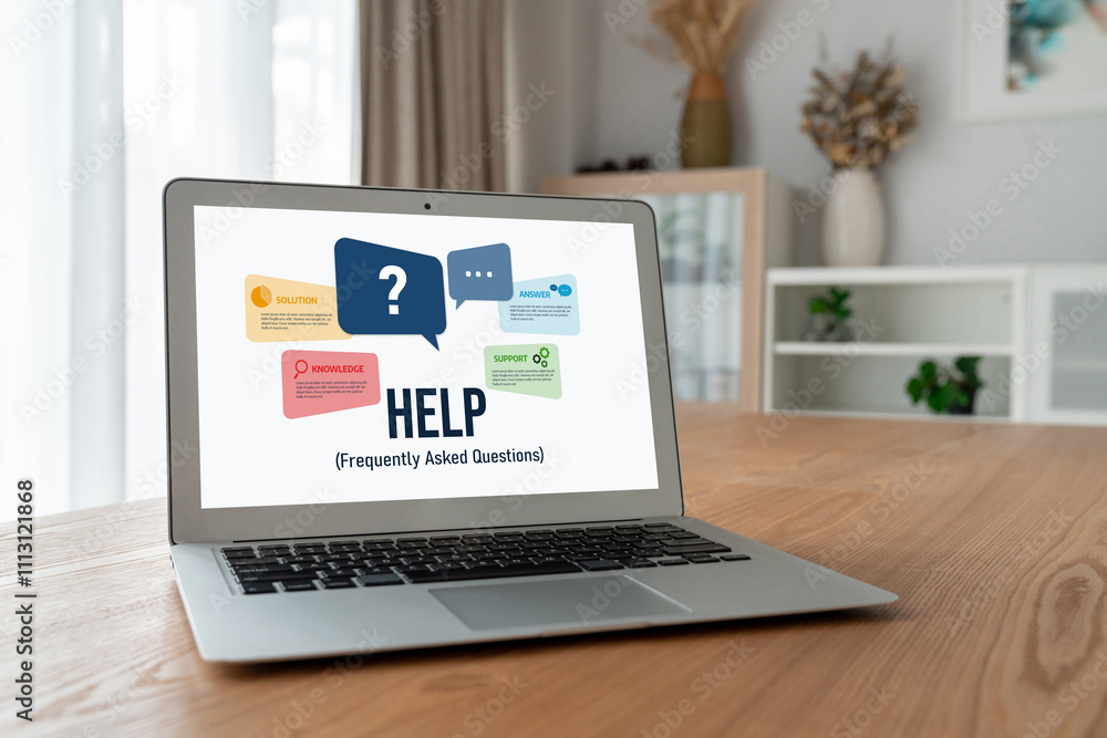 Poster help screen on the website provide answer to faq frequently asked question snugly with knowledge inf