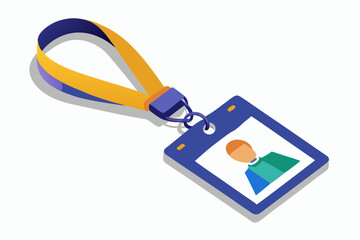 An image of a lanyard identification vector art illustration