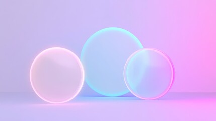 Obraz premium Abstract circles with colorful light reflections.