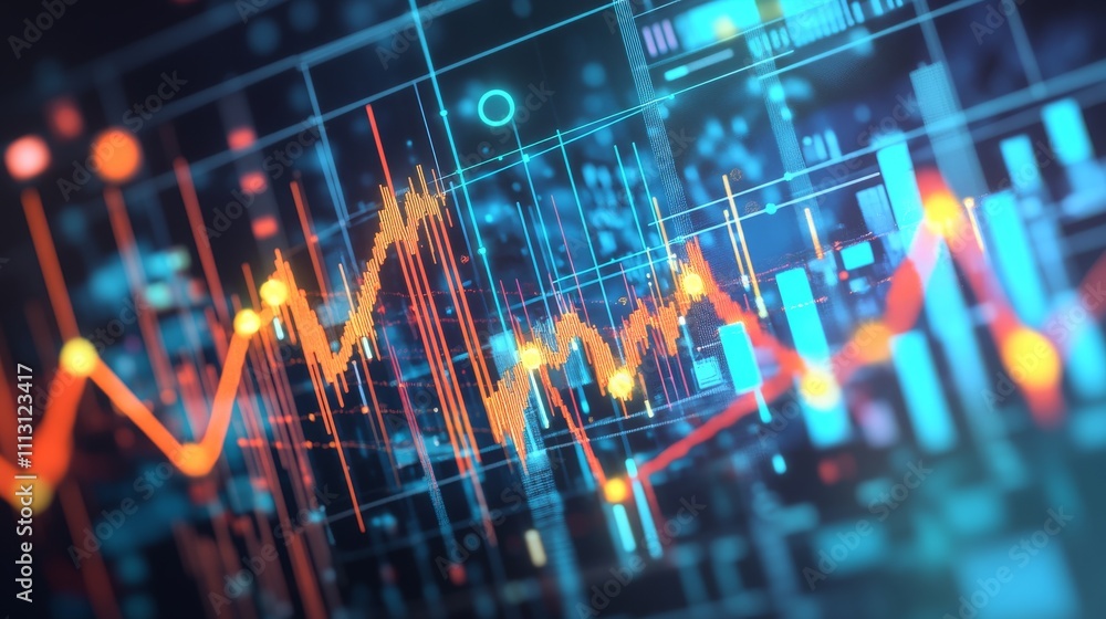 Poster abstract digital data visualization concept.