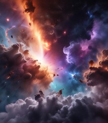 Fototapeta premium Swirling clouds of gas and dust in a vibrant nebula galaxy background , galaxy, dust, cosmic