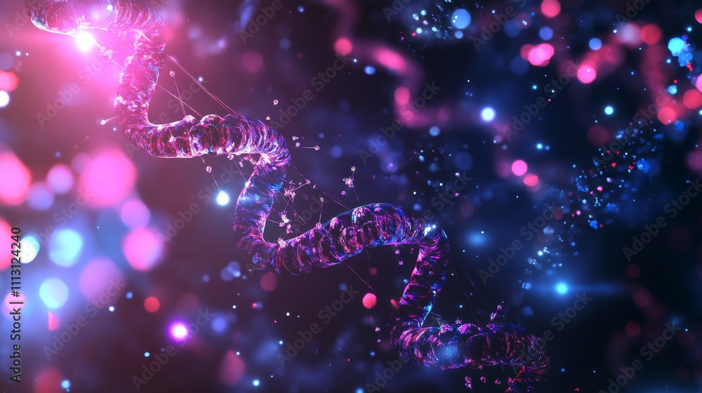 Poster abstract visualization of molecular structures.