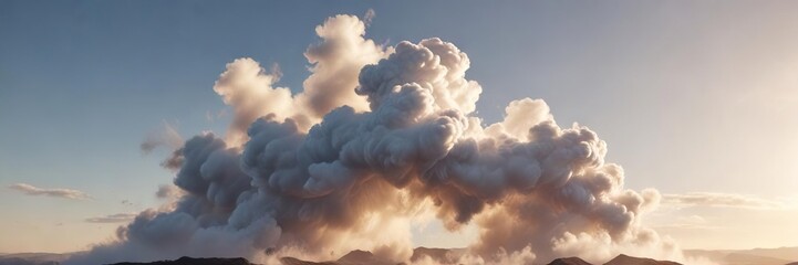 A wispy white cloud of smoke dissolves into the morning light, air, rural, clouds