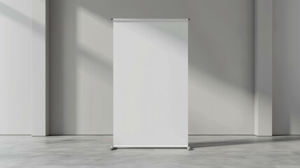 Blank white backdrop for product display in modern interior space with natural light. Versatile for presentations, events, or photography setups.