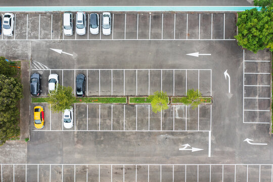 Top View of an Empty Parking Area