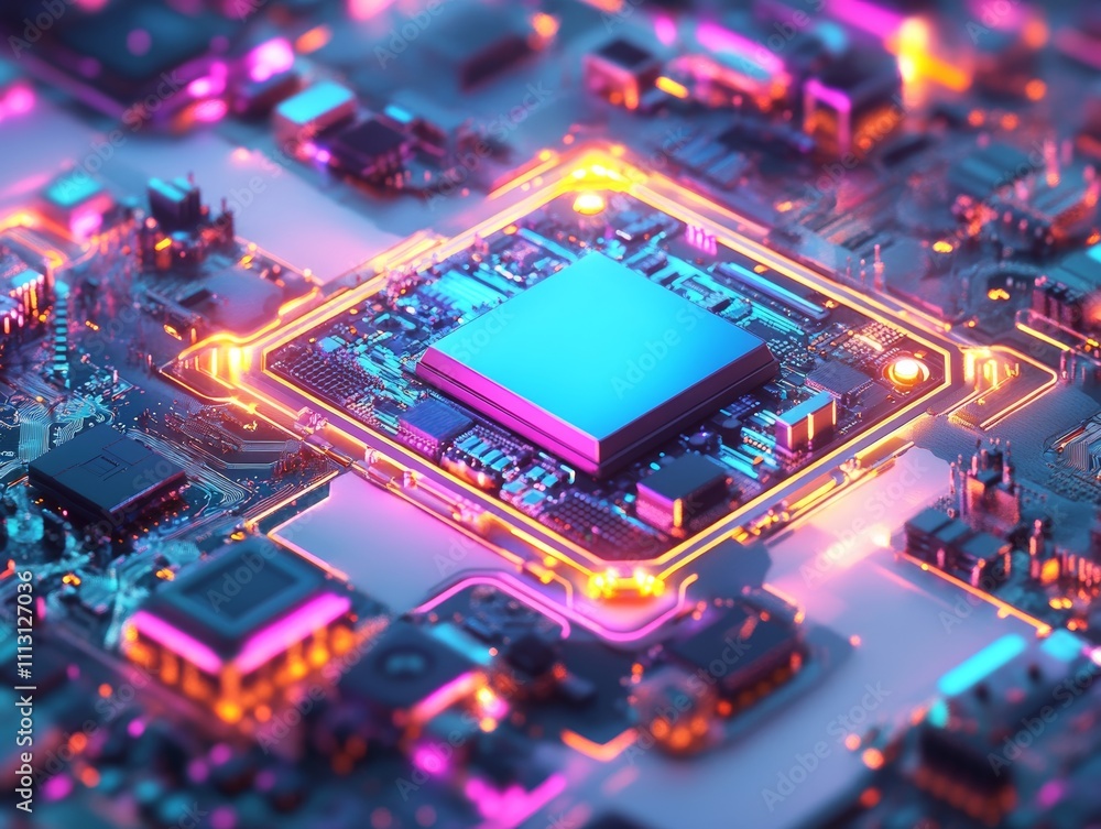 Poster ai machine computer chipset - ai