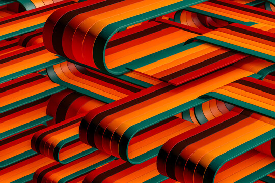 Intricate composition of vibrant lines in an abstract arrangement