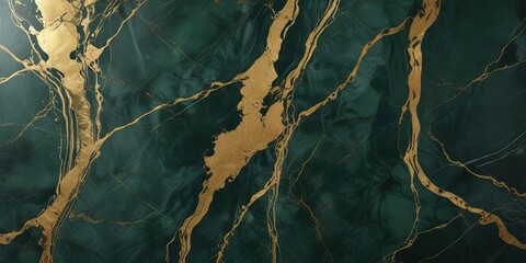 Dark green and gold marble texture with metallic sheen, elegant , marble, dark green