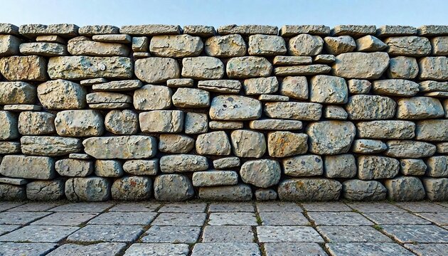 Weathered stone wall with a small gap between the stones, outdoor architecture, earthy tone