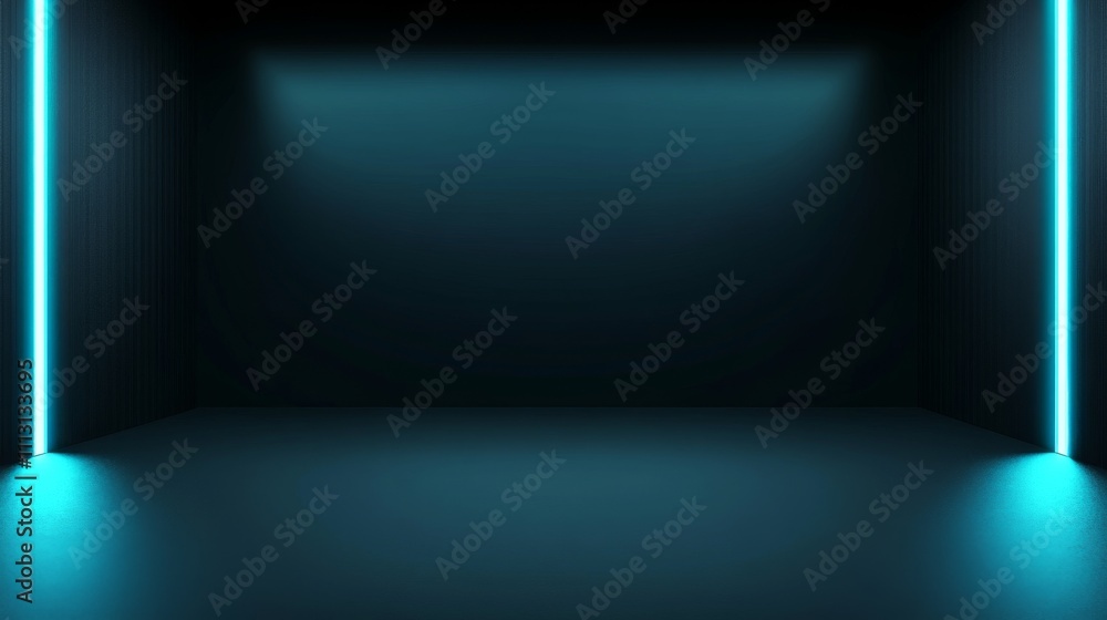 Poster modern illuminated empty studio background design.