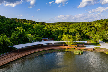 Fototapeta premium China,Changchun,Jingyuetan National Forest Park,Moon Bay in summer