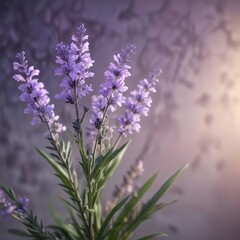Obraz premium Soft lavender light falling on a delicate flower, soothing ambiance, blooming flowers, soft light