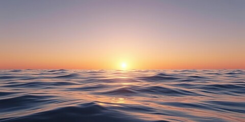Obraz premium Softly glowing sea surface at Pacific sunset horizon, pacific ocean, serene atmosphere