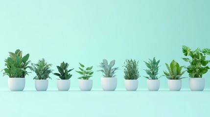 Fototapeta premium Variety of indoor plants in stylish pots.
