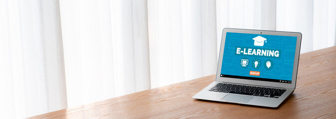 E-learning website with modish sofware for student to study online on the internet network