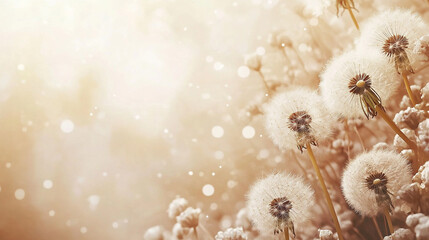 soft, airy dandelion fluff floating gently in the breeze, symbolizing purity, freedom, and the beauty of nature, creating a serene, minimalist aesthetic perfect for a calming atmosphere